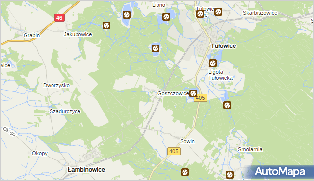 mapa Goszczowice, Goszczowice na mapie Targeo