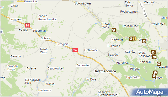 mapa Gotkowice, Gotkowice na mapie Targeo