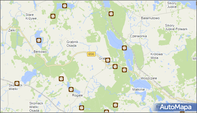 mapa Grabnik gmina Stare Juchy, Grabnik gmina Stare Juchy na mapie Targeo