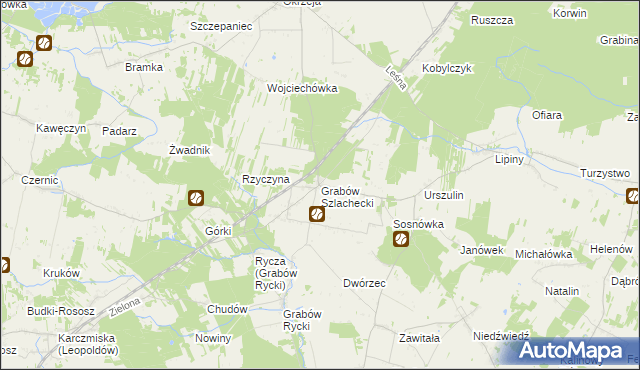 mapa Grabów Szlachecki, Grabów Szlachecki na mapie Targeo