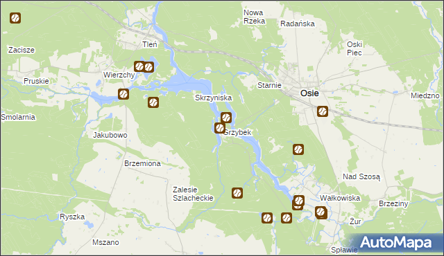 mapa Grzybek, Grzybek na mapie Targeo