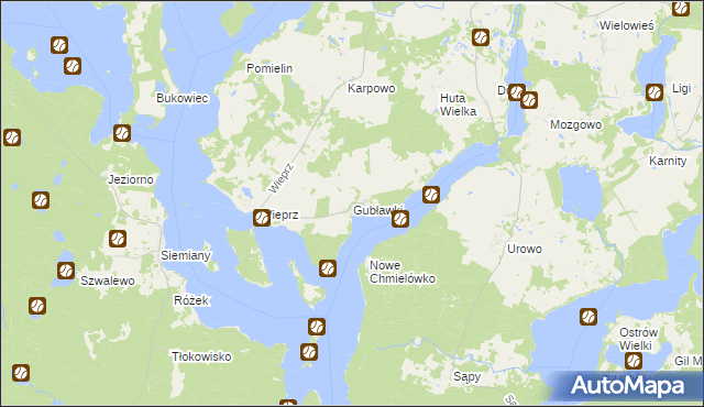 mapa Gubławki, Gubławki na mapie Targeo