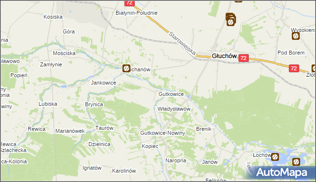 mapa Gutkowice, Gutkowice na mapie Targeo