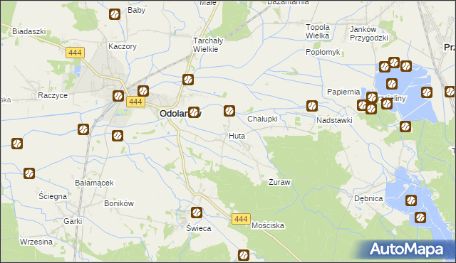 mapa Huta gmina Odolanów, Huta gmina Odolanów na mapie Targeo
