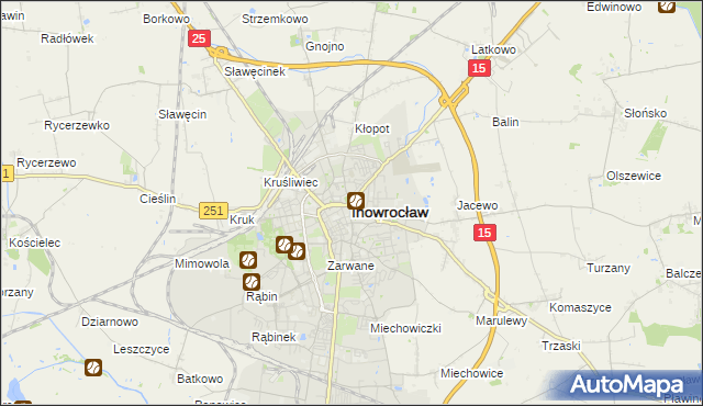 mapa Inowrocławia, Inowrocław na mapie Targeo