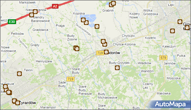 mapa Jaktorów-Kolonia, Jaktorów-Kolonia na mapie Targeo