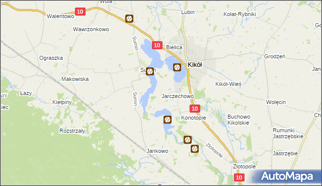 mapa Jarczechowo, Jarczechowo na mapie Targeo