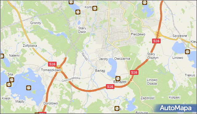 mapa Jaroty, Jaroty na mapie Targeo