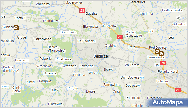mapa Jedlicze, Jedlicze na mapie Targeo