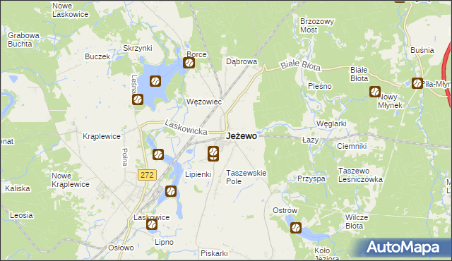 mapa Jeżewo powiat świecki, Jeżewo powiat świecki na mapie Targeo