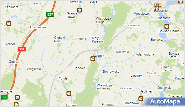 mapa Kaletnik gmina Szypliszki, Kaletnik gmina Szypliszki na mapie Targeo