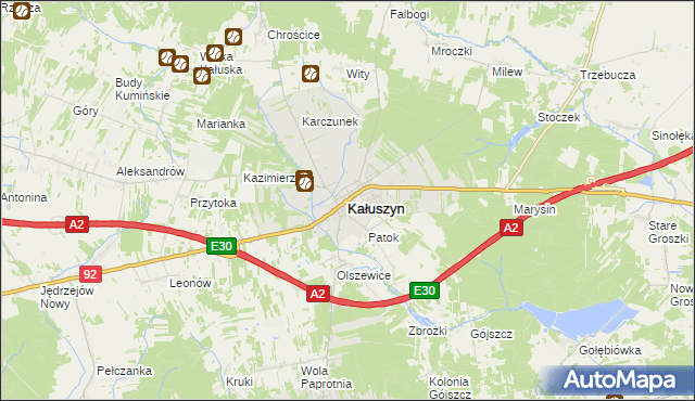 mapa Kałuszyn powiat miński, Kałuszyn powiat miński na mapie Targeo