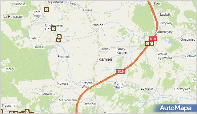 mapa Kamień powiat rzeszowski, Kamień powiat rzeszowski na mapie Targeo