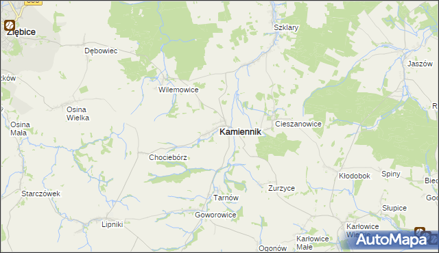 mapa Kamiennik powiat nyski, Kamiennik powiat nyski na mapie Targeo