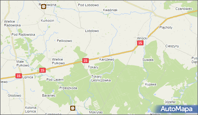mapa Karczewo gmina Golub-Dobrzyń, Karczewo gmina Golub-Dobrzyń na mapie Targeo