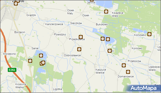 mapa Kaszyce Milickie, Kaszyce Milickie na mapie Targeo