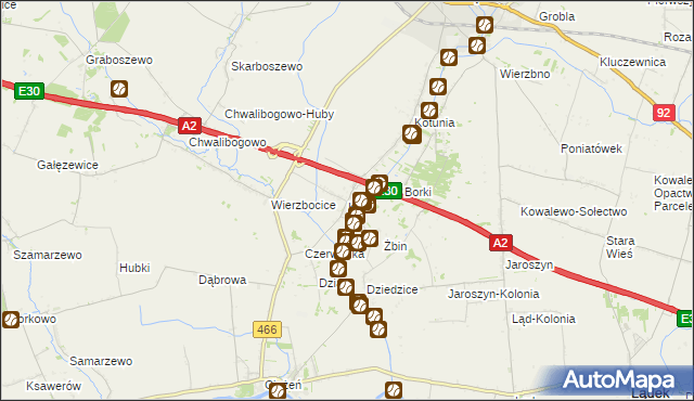 mapa Kąty gmina Słupca, Kąty gmina Słupca na mapie Targeo