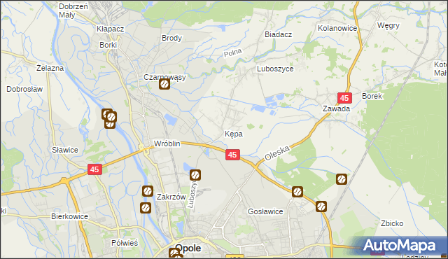 mapa Kępa gmina Łubniany, Kępa gmina Łubniany na mapie Targeo