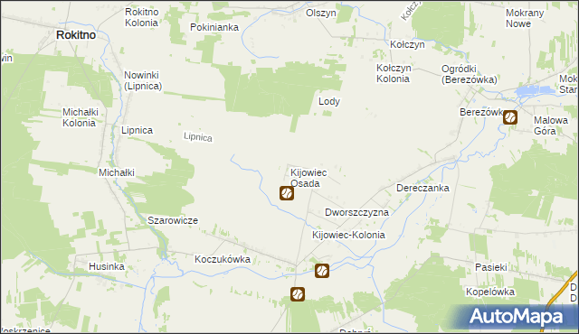 mapa Kijowiec Osada, Kijowiec Osada na mapie Targeo