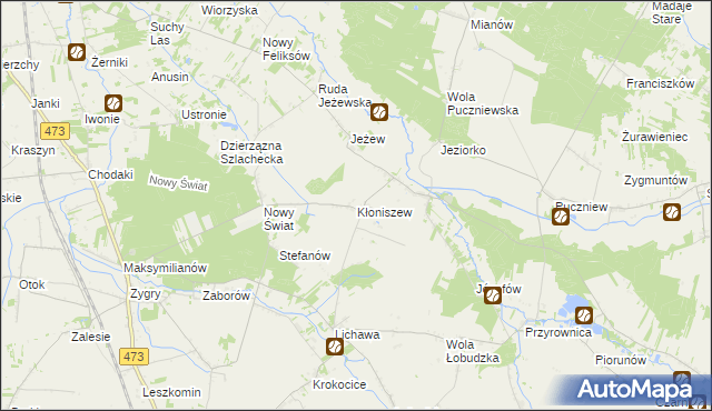 mapa Kłoniszew, Kłoniszew na mapie Targeo