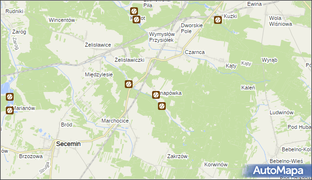 mapa Knapówka gmina Włoszczowa, Knapówka gmina Włoszczowa na mapie Targeo