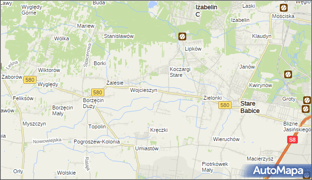 mapa Koczargi Nowe, Koczargi Nowe na mapie Targeo