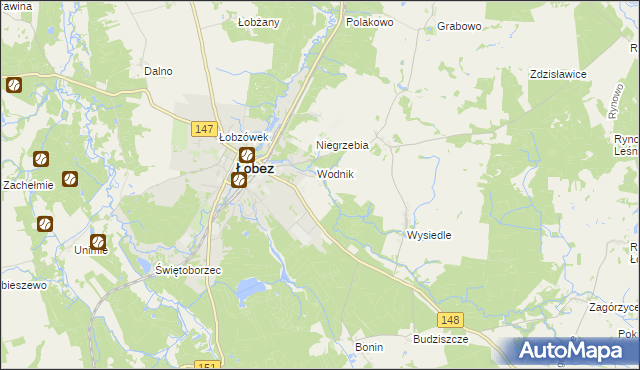 mapa Kołdrąb gmina Łobez, Kołdrąb gmina Łobez na mapie Targeo