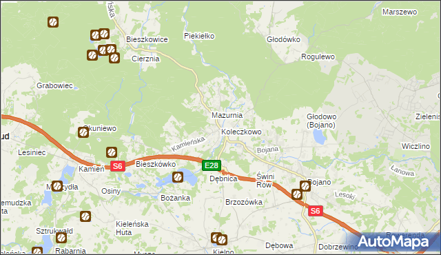 mapa Koleczkowo, Koleczkowo na mapie Targeo