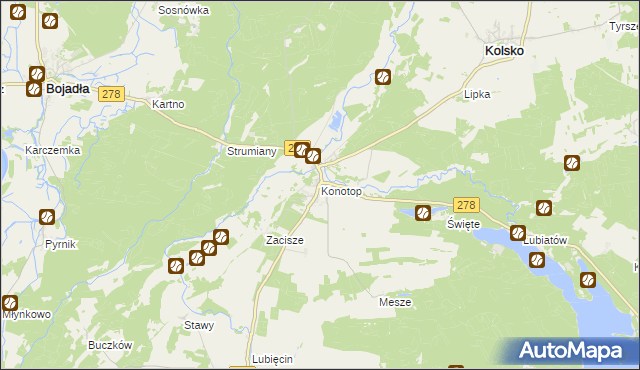 mapa Konotop gmina Kolsko, Konotop gmina Kolsko na mapie Targeo