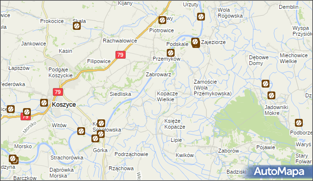 mapa Kopacze Wielkie, Kopacze Wielkie na mapie Targeo