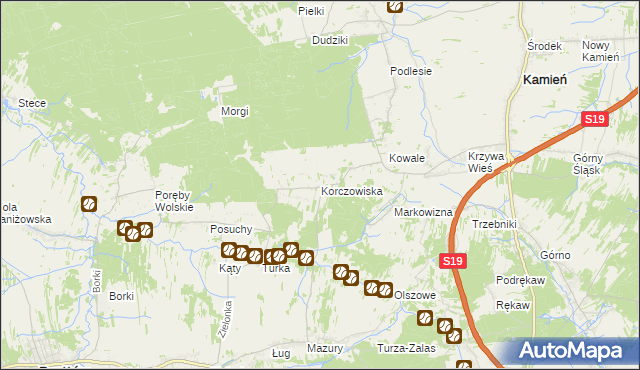 mapa Korczowiska, Korczowiska na mapie Targeo
