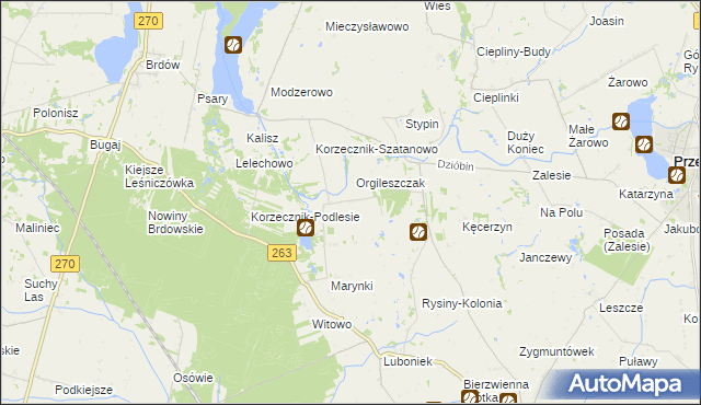 mapa Korzecznik, Korzecznik na mapie Targeo