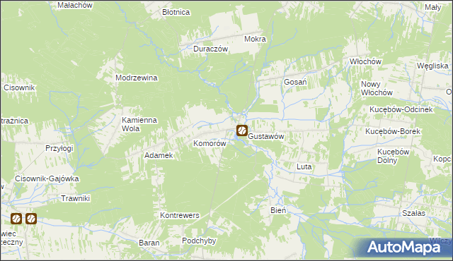 mapa Krasna gmina Stąporków, Krasna gmina Stąporków na mapie Targeo