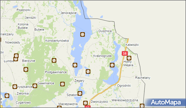 mapa Krasnogruda, Krasnogruda na mapie Targeo