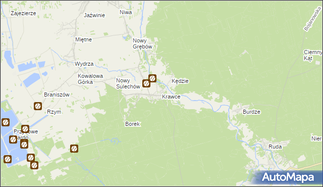 mapa Krawce, Krawce na mapie Targeo