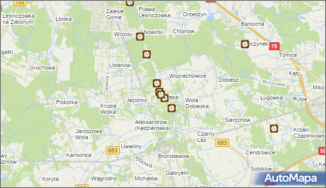 mapa Krępa gmina Prażmów, Krępa gmina Prażmów na mapie Targeo