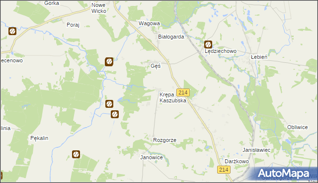 mapa Krępa Kaszubska, Krępa Kaszubska na mapie Targeo