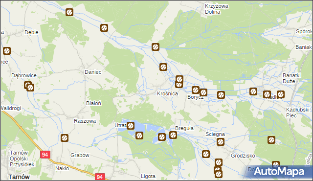 mapa Krośnica gmina Izbicko, Krośnica gmina Izbicko na mapie Targeo