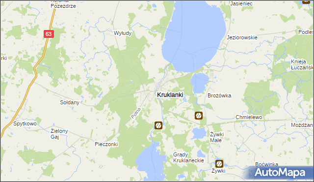 mapa Kruklanki, Kruklanki na mapie Targeo