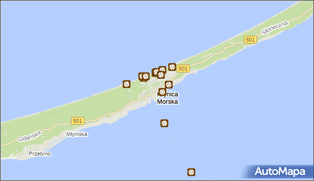 mapa Krynica Morska, Krynica Morska na mapie Targeo