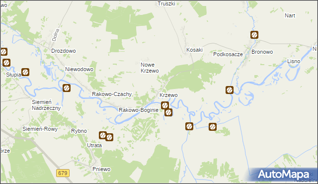 mapa Krzewo gmina Piątnica, Krzewo gmina Piątnica na mapie Targeo