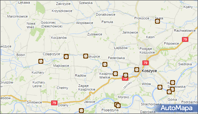 mapa Książnice Małe, Książnice Małe na mapie Targeo