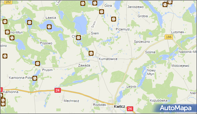 mapa Kurnatowice, Kurnatowice na mapie Targeo