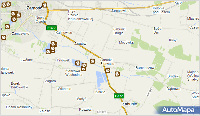 mapa Łabuńki Pierwsze, Łabuńki Pierwsze na mapie Targeo