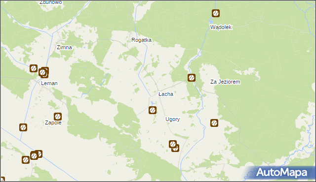 mapa Łacha gmina Turośl, Łacha gmina Turośl na mapie Targeo