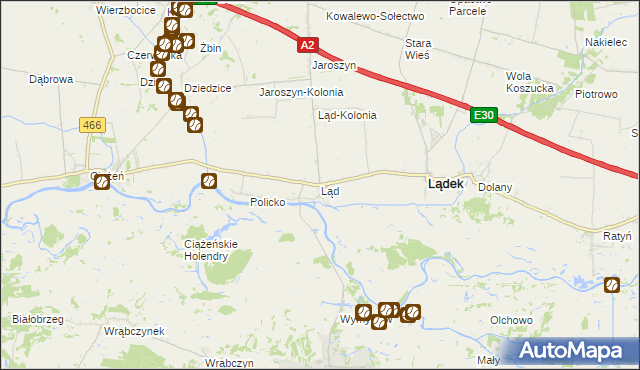 mapa Ląd, Ląd na mapie Targeo