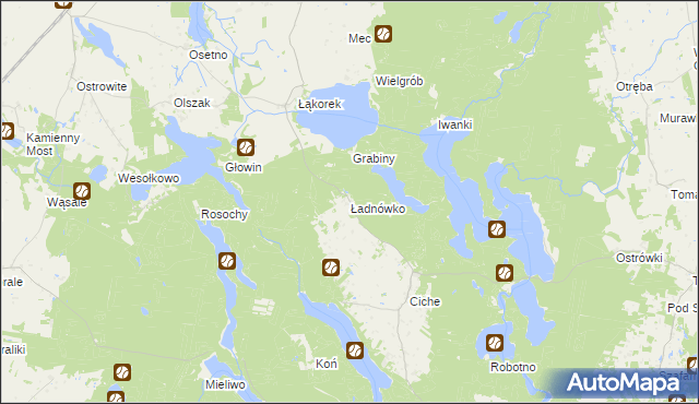 mapa Ładnówko, Ładnówko na mapie Targeo