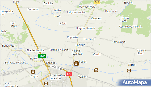 mapa Łapiguz, Łapiguz na mapie Targeo