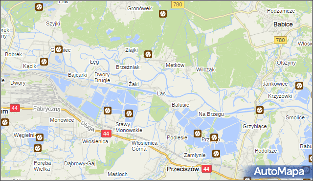 mapa Las gmina Przeciszów, Las gmina Przeciszów na mapie Targeo