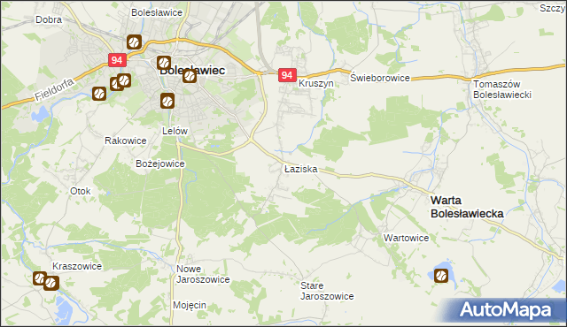 mapa Łaziska gmina Bolesławiec, Łaziska gmina Bolesławiec na mapie Targeo